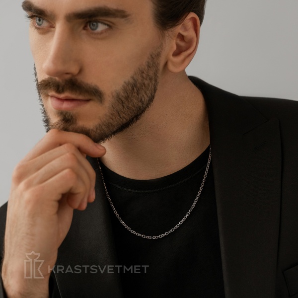 Цепь из платины, плетение «Ролло»